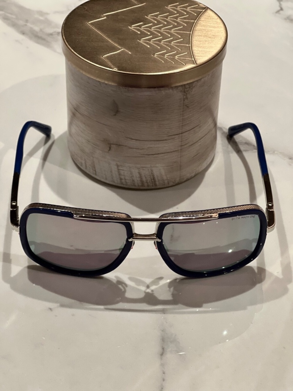 DITA Mach One Sunglasses DRX2030-J-BLU SLV 59 Silver & Blue LIMITED EDITION RARE